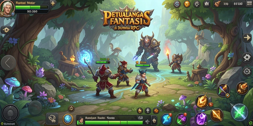Tampilan screenshot permainan RPG 8180 yang menampilkan karakter dalam pertempuran.