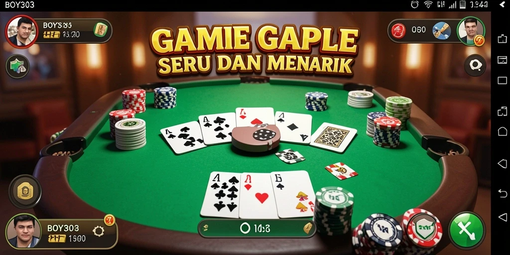 Tampilan gameplay Gaple yang mengasyikkan dan interaktif.
