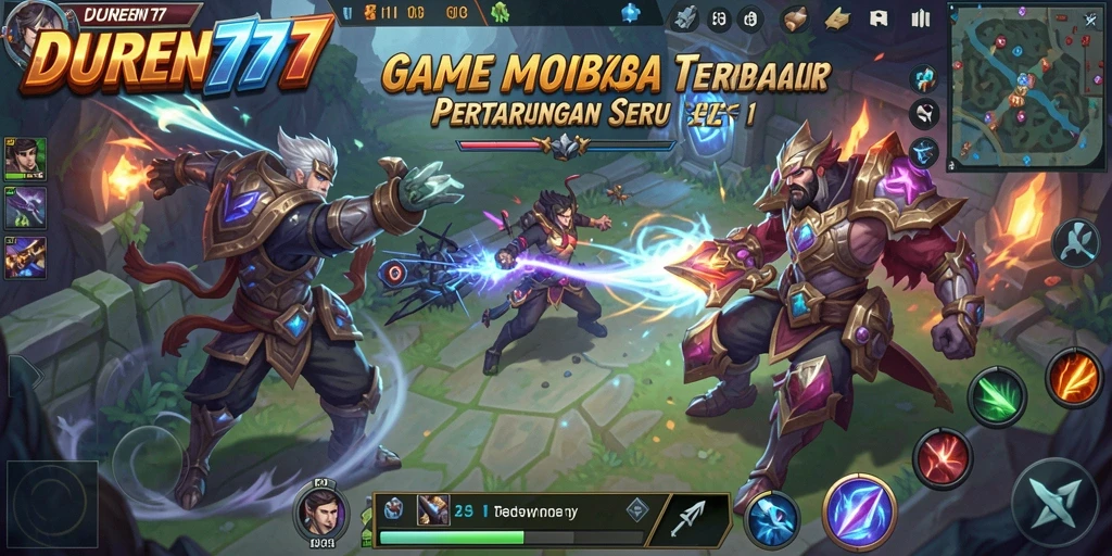 Tampilan gameplay DUREN777 dengan aksi seru di arena.