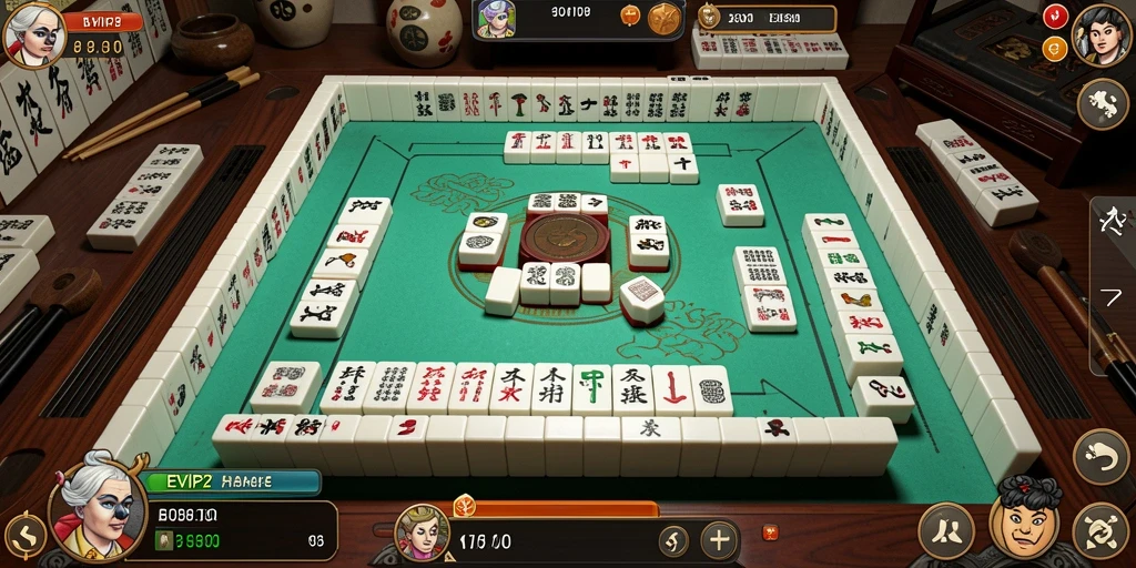 Tampilan menarik dari gameplay Mahjong di EVIP2.