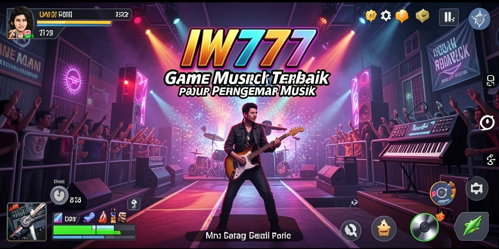 Screenshot IW777 saat gameplay menunjukkan keseruan bermain musik.