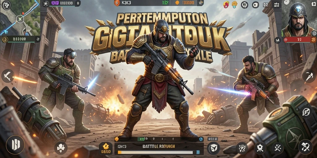 Tampilan seru dari gameplay K3K3 Battle Royale.