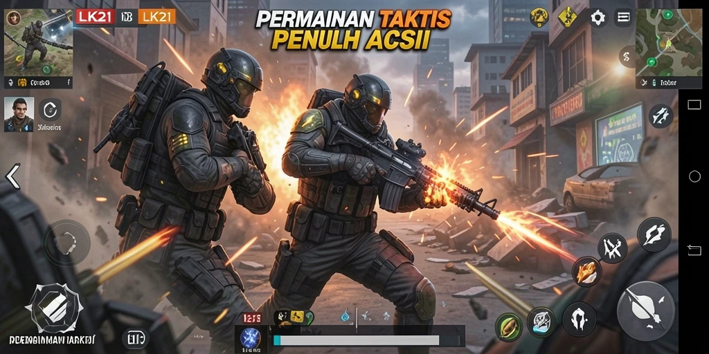 Tangkapan layar utama LK21 menampilkan aksi seru dalam gameplay TPS.