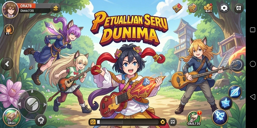 Tampilan gameplay seru dari ORA78 dalam dunia anime yang menawan.