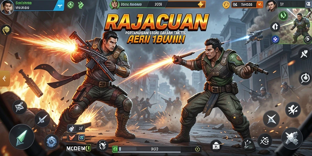 Tampilan gameplay seru di RAJACUAN yang penuh aksi.