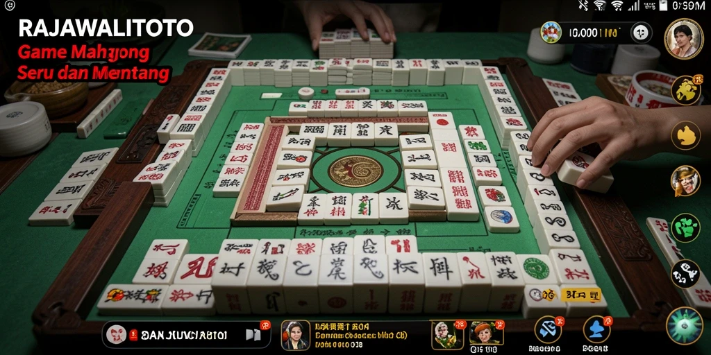 Tangkapan layar utama RAJAWALITOTO memperlihatkan gameplay Mahjong yang seru.