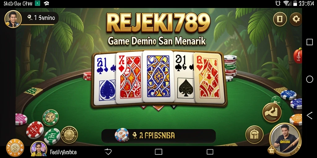 Tampilan gameplay seru dari REJEKI789 saat bermain domino.
