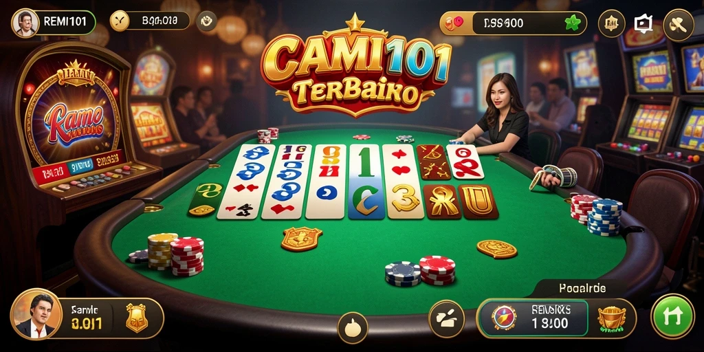 Screenshot utama REMI101 menampilkan suasana permainan Kasino yang mendebarkan.