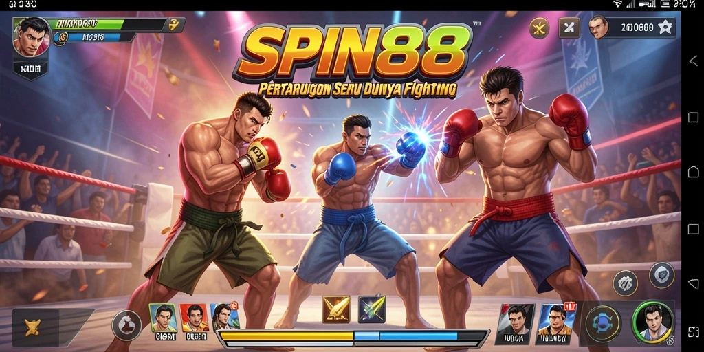 Tampilan seru gameplay pertarungan SPIN88 yang mendebarkan.