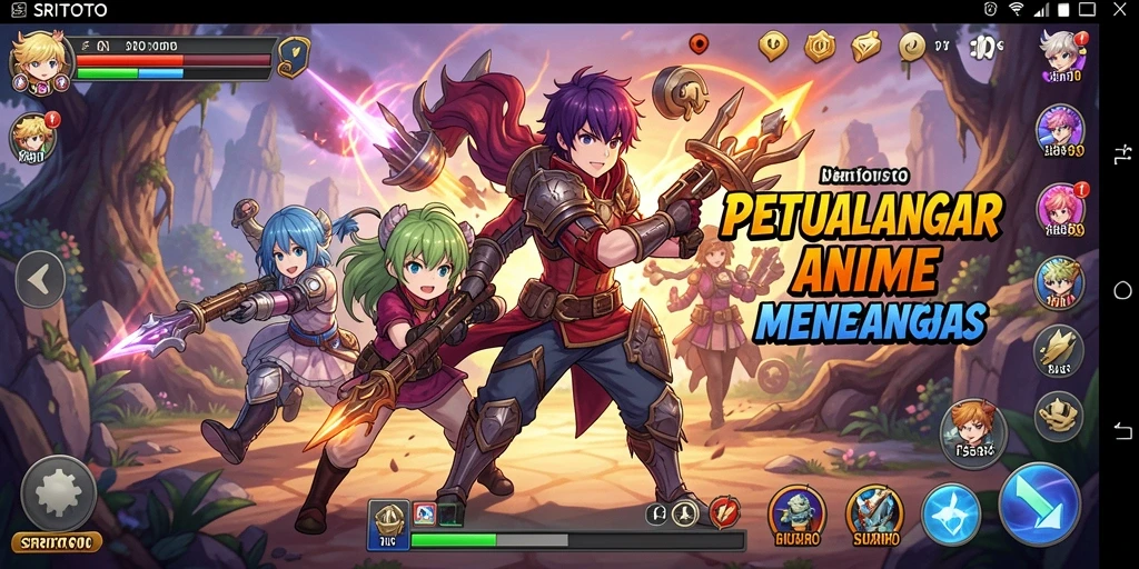 Tampilan gameplay SRITOTO dengan karakter anime yang memukau.