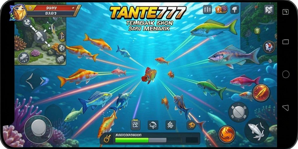 Tampilan menarik dengan gameplay menembak ikan yang seru.